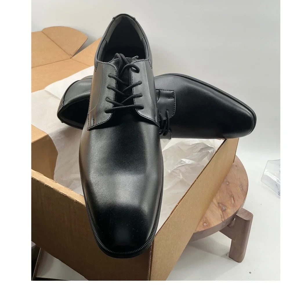 Alfani Mens Memory Foam Derby Shoes Black Dress Lace Up Oxfords Professional